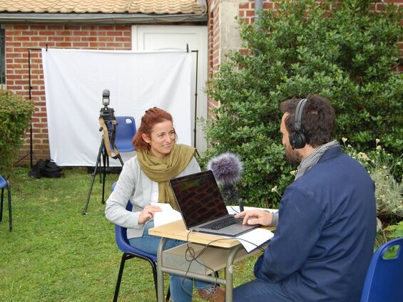 Virginie pendant l'enregistrement